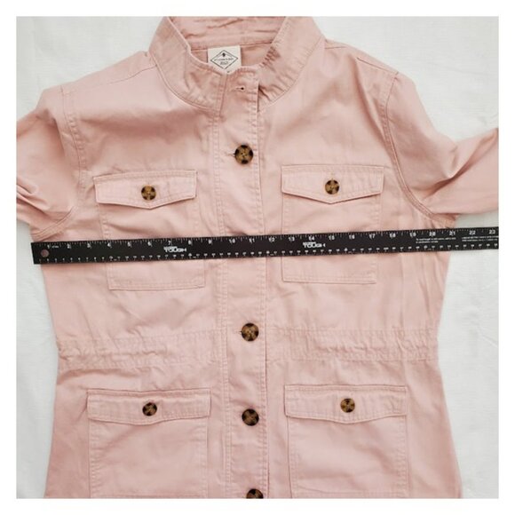 St. John's Bay Pink Lightweight Button Closure 4-Pocket Anorak Jacket Size PM - Picture 8 of 11